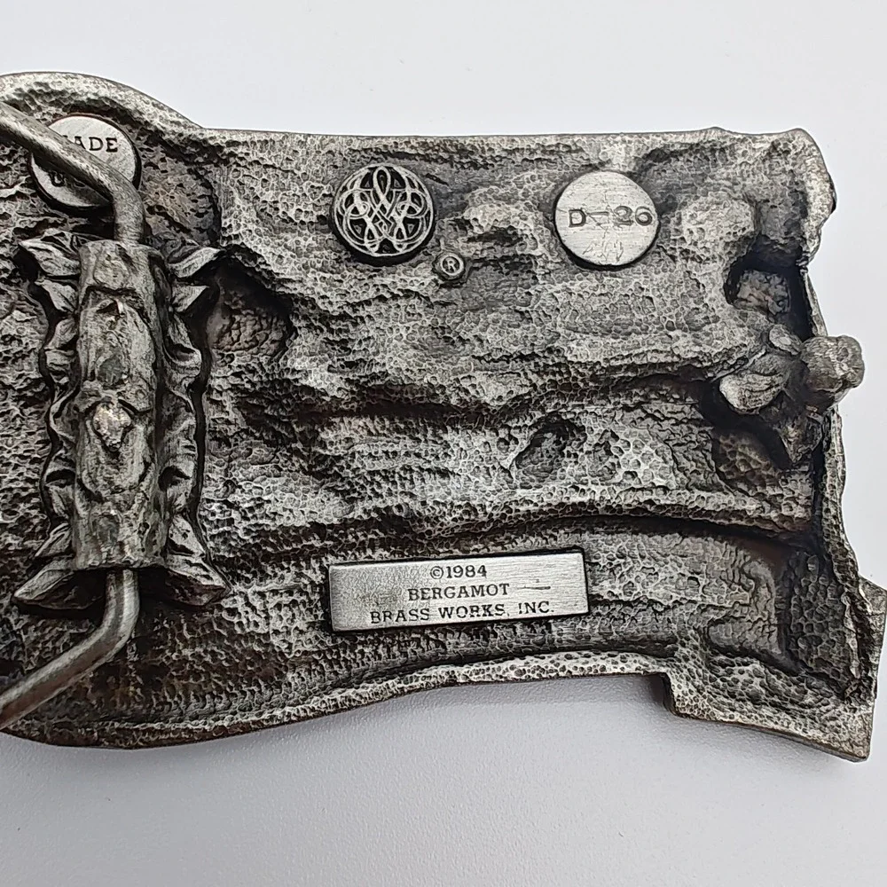 Bergamot Belt Buckle Ohio The Great‎ Escape Vintage 1984 D-30 Pewter USA